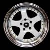 MST wheels MT07 White Machined Lip Gold Rivets