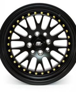 MST wheels MT10 Matte Black Gold Rivets
