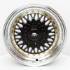 MST wheels MT13 Black Machined Lip Gold Rivets