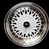 MST wheels MT13 White Machined Lip Gold Rivets