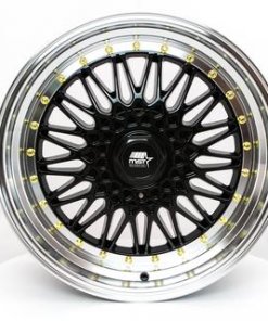 MST wheels MT13 Black Machined Lip Gold Rivets